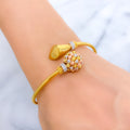 Classy CZ Accented 22k Gold Bangle Bracelet