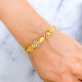 Chic Floral Matte Finish 22k Gold Bangle Bracelet