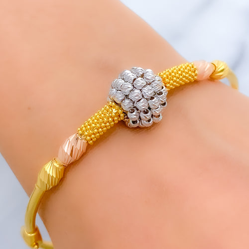 Plush White Gold 22k Gold Bangle Bracelet