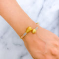 Sleek Reflective Curved 22k Gold Bangle Bracelet