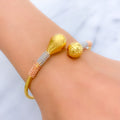 Sleek Reflective Curved 22k Gold Bangle Bracelet