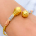 Sleek Reflective Curved 22k Gold Bangle Bracelet