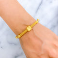 Smooth Geometric 22k Gold Bangle Bracelet