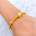 Smooth Geometric 22k Gold Bangle Bracelet