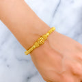 Ornate Fancy Beaded 22k Gold Bangle Bracelet