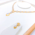 Radiant CZ Pear Drop 22k Gold Set