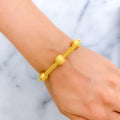 Mod Dual Finish 22k Gold Bangle Bracelet