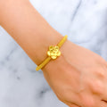 Glossy Floral 22k Gold Bangle Bracelet