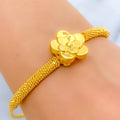 Glossy Floral 22k Gold Bangle Bracelet