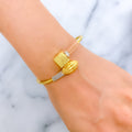 Modern Cube 22k Gold Bangle Bracelet