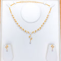 Contemporary Floral Cluster 22k Gold CZ Set