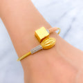 Modern Cube 22k Gold Bangle Bracelet