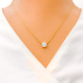 Trendy Floral Diamond 18k Gold Necklace