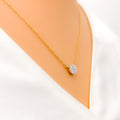Trendy Floral Diamond 18k Gold Necklace