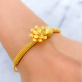 Exquisite Layered Flower 22k Gold Bangle Bracelet