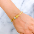 Lovely Floral Trinity 22k Gold Bangle Bracelet