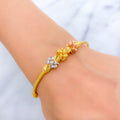 Lovely Floral Trinity 22k Gold Bangle Bracelet