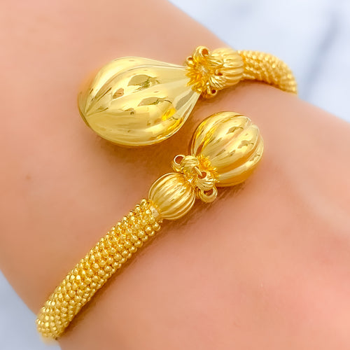 Dressy Asymmetrical 22k Gold Bangle Bracelet