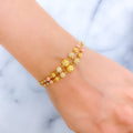 Chic Multi-Tone 22k Gold Beaded Bracelet