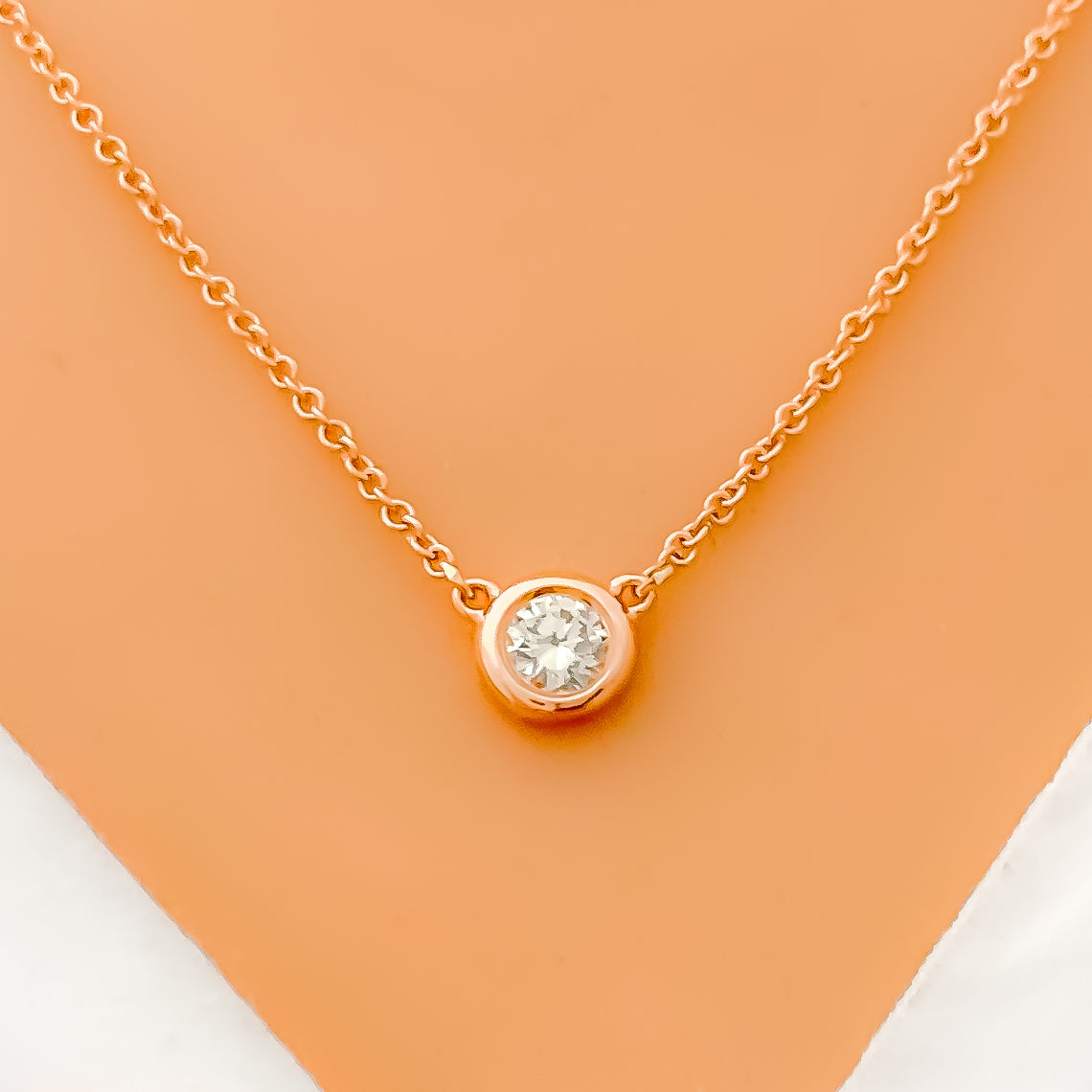 Dainty rose gold diamond necklace Clearance