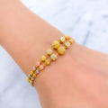 Chic Multi-Tone 22k Gold Beaded Bracelet