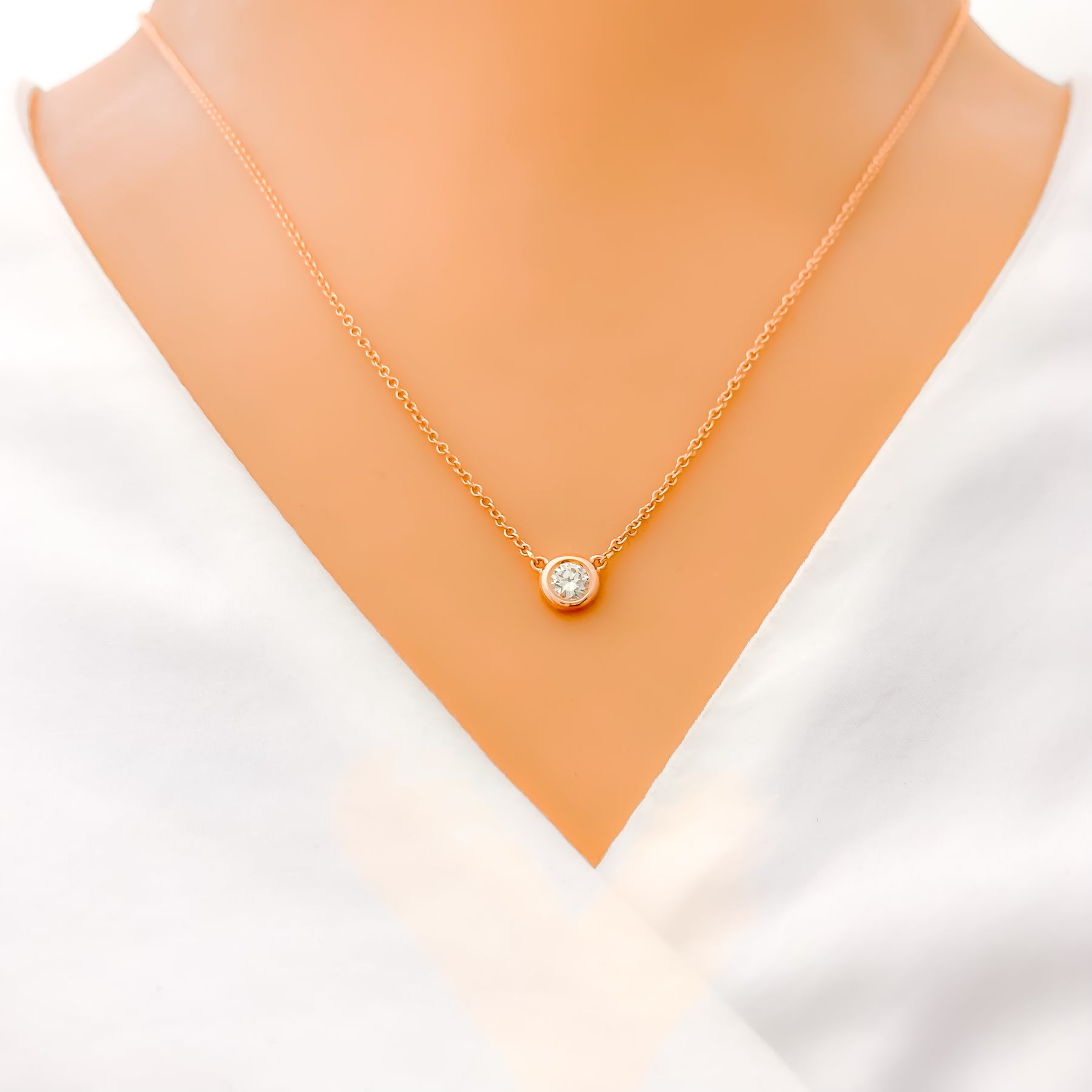 Dainty rose gold diamond necklace Clearance