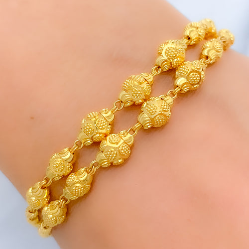 Beautiful Dotted Orb 22k Gold Bracelet