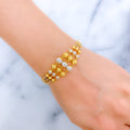 Dressy Three-Row Wave 22k Gold Bracelet