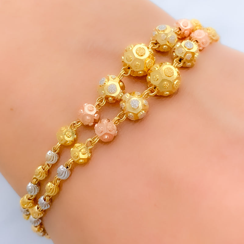 Sparkling Sand Finish 22k Gold Bracelet