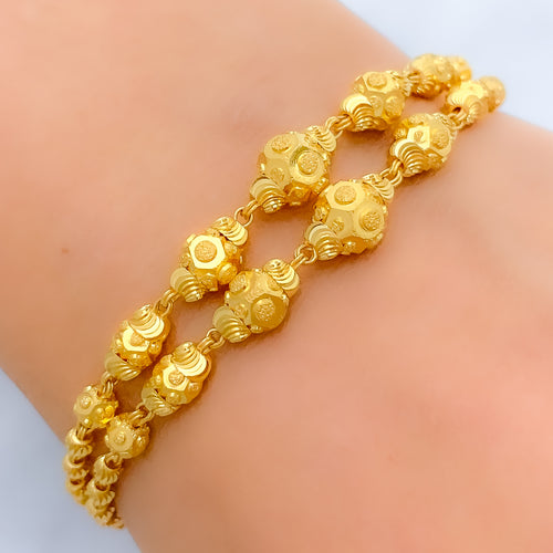 Reflective Golden 22k Gold Orb Bracelet