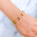 Colorful Dotted 22k Gold Flower Bracelet