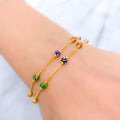 Colorful Dotted 22k Gold Flower Bracelet