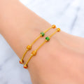 Classic Meenakari 22k Gold Bead Bracelet