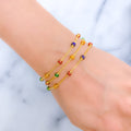 Festive Three-Chain 22k Gold Enamel Bracelet