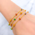 Festive Three-Chain 22k Gold Enamel Bracelet