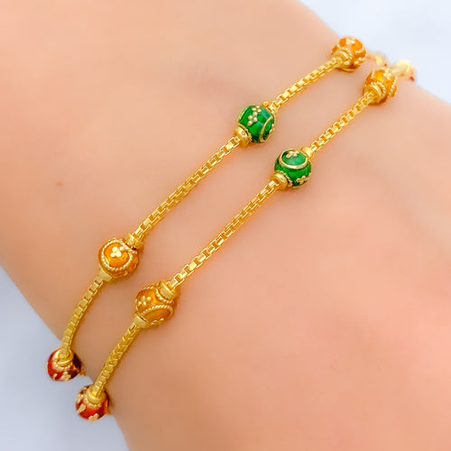 Detailed Multi-Chain 22k Gold Bracelet