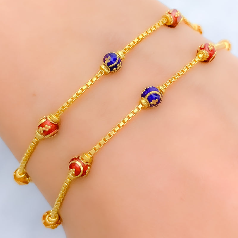 Vibrant Beadwork 22k Gold Bracelet