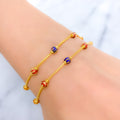 Vibrant Beadwork 22k Gold Bracelet