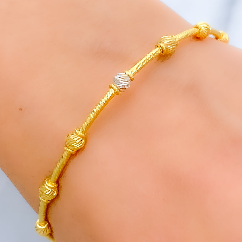 Lightweight Shimmering Bead Bangle Bracelet