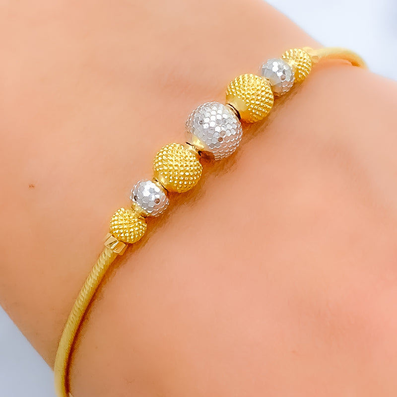 Chic Textured 22k Gold Bangle Bracelet