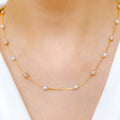 Alternate Pearl + Glittering CZ Necklace