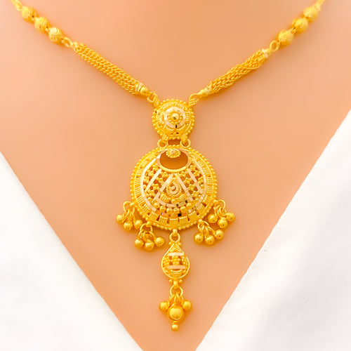 22k-gold-Beautiful Beaded Tassel Necklace Set