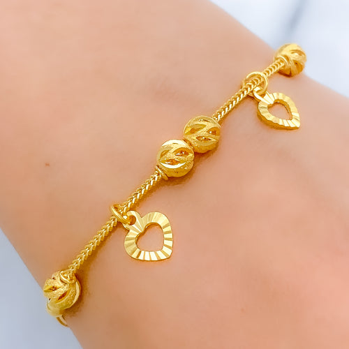 Elevated Heart Charm Bracelet