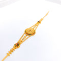 Simple Floral Meenakari 22k Gold Bracelet