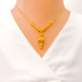 22k-gold-Unique Flower Chandelier Necklace Set