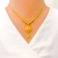 22k-gold-Upscale Diamond Shaped Orb Necklace Set