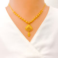 22k-gold-Ornate Striped Beaded Necklace Set