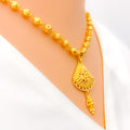 22k-gold-Ornate Striped Beaded Necklace Set