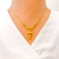 22k-gold-Heart Accented Festive Chandelier Necklace Set 