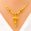 22k-gold-Heart Accented Festive Chandelier Necklace Set 
